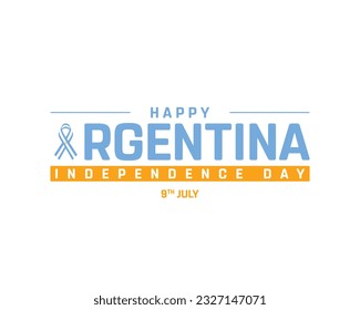 Happy Argentina Independence Day, Argentina Independence Day, Argentina, Argentina flag ribbon, 9th July, 9 July, National Day, Independence day, Typographic Design, Typography, Vector, Design