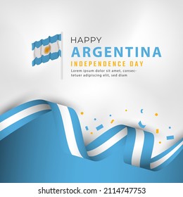 Happy Argentina Independence Day July 9th Celebration Vector Design Illustration. Template for Poster, Banner, Advertising, Greeting Card or Print Design Element