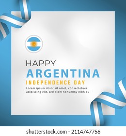 Happy Argentina Independence Day July 9th Celebration Vector Design Illustration. Template for Poster, Banner, Advertising, Greeting Card or Print Design Element