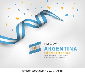 Happy Argentina Independence Day July 9th Celebration Vector Design Illustration. Template for Poster, Banner, Advertising, Greeting Card or Print Design Element