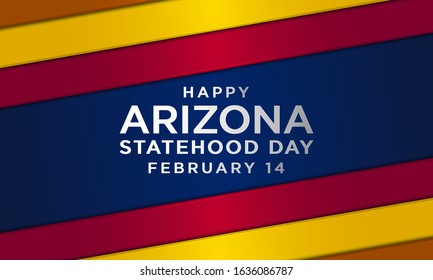 Happy Arizona Statehood Day February 14. Card. Banner. Vector. Background. Wallpaper