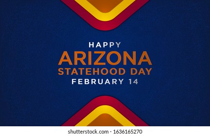 Happy Arizona Statehood Day February 14. Banner. Vector. Background. Wallpaper