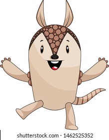 Happy armadillo, Illustration, Vektorgrafik auf weißem Hintergrund.