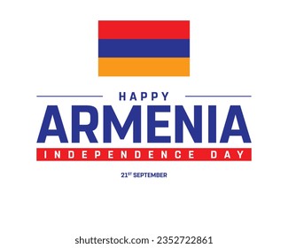 Happy Armenia Independence day, Armenia Independence day, Armenia, Armenia Day, 21st September, 21 September, Independence, National Day, National Flag, Typographic Design Creative Concept Icon