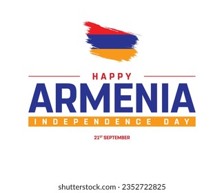 Happy Armenia Independence day, Armenia Independence day, Armenia, Armenia Flag, 21st September, 21 September, Independence, National Day, Brush Flag, Typographic Design Creative Concept Icon