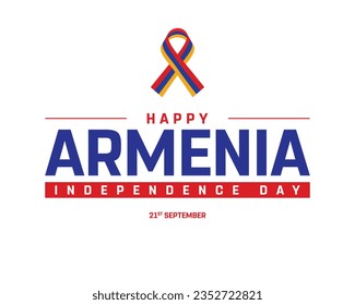 Happy Armenia Independence day, Armenia Independence day, Armenia, Armenia Ribbon Flag, 21 September, 21st September, Independence, National Day, Ribbon, Flag, Typographic Design Creative Concept Icon