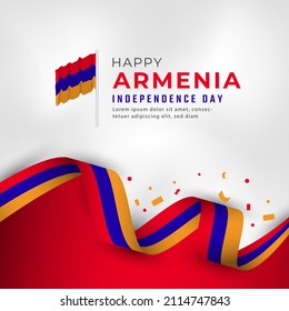 Happy Armenia Independence Day September 21th Celebration Vector Design Illustration. Template for Poster, Banner, Advertising, Greeting Card or Print Design Element