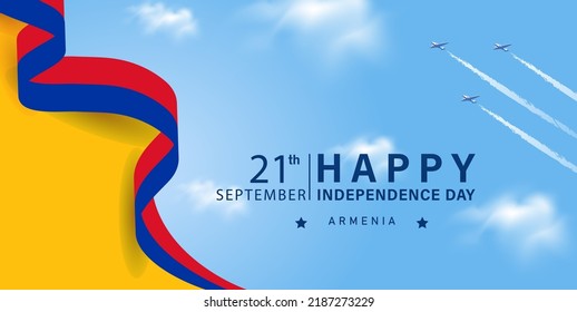 Happy Armenia Independence Day Vector Illustration with Flag . 21 September Celebration. Happy Republic Day Design Template for Poster Banner