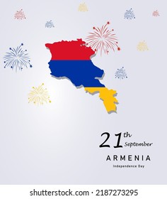 Happy Armenia Independence Day Vector Illustration with Flag . 21 September Celebration. Happy Republic Day Design Template for Poster Banner