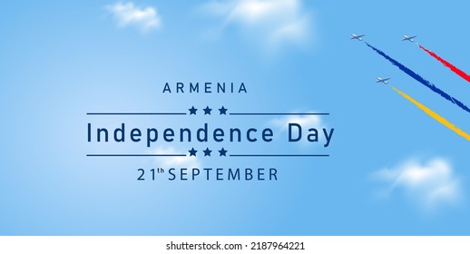 Happy Armenia Independence Day Vector Illustration with Flag . 21 September Celebration. Happy Republic Day Design Template for Poster Banner