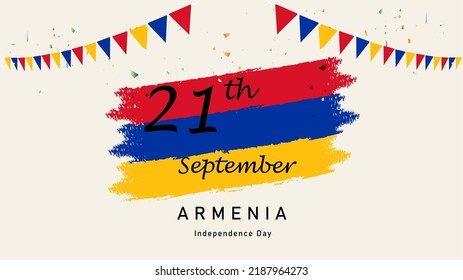 Happy Armenia Independence Day Vector Illustration with Flag . 21 September Celebration. Happy Republic Day Design Template for Poster Banner