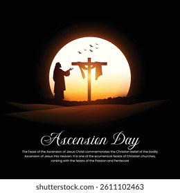 Happy Ascension Day. Ascension Day creative poster, banner, social media post, postcard, background, template, backdrop, greetings card, web banner, cover design etc.