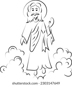 Happy Ascension Day Design with Jesus Christ In Heaven