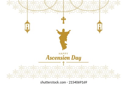 Happy Ascension Day of Jesus Christ Greeting Card Vector Illustration. Kenaikan Isa Almasih svg