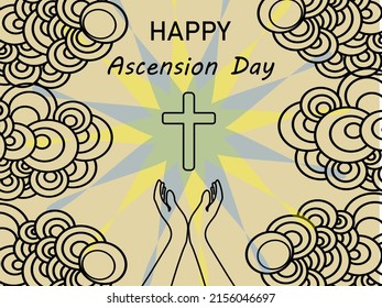 Happy Ascension Day of Jesus Christ vector design for card, celebration, illustration