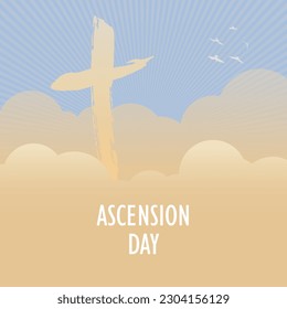 Happy Ascension Day of Jesus Christ Vector illustration.