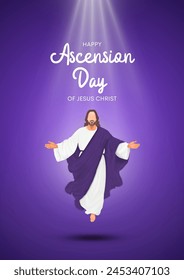 Feliz Día de la Ascensión de Jesucristo Ilustración vectorial Creativa.