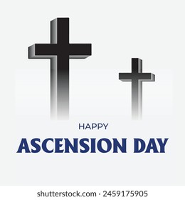 Happy Ascension Day of Jesus Christ. Illustration of resurrection Jesus Christ. Sacrifice of Messiah for humanity redemption.