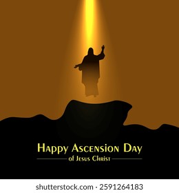 Happy Ascension Day of Jesus Christ Vector illustration. 