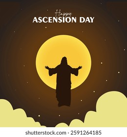 Happy Ascension Day of Jesus Christ Vector illustration. 