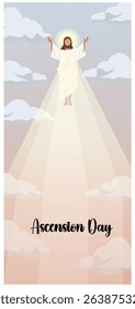 Happy Ascension Day of Jesus Christ Vector Illustrations