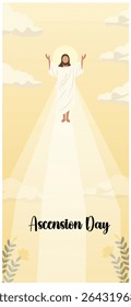 Happy Ascension Day of Jesus Christ Vector Illustrations