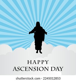 happy ascension day lettering vector background. suitable for card, banner or poster