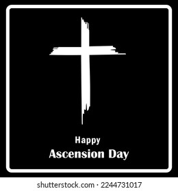 Happy ascension day typography vector background.suitable for card, banner, or poster