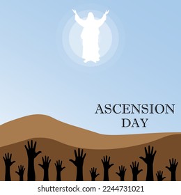 Happy ascension day typography vector background.suitable for card, banner, or poster