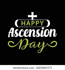 Happy ascension day typography vector art