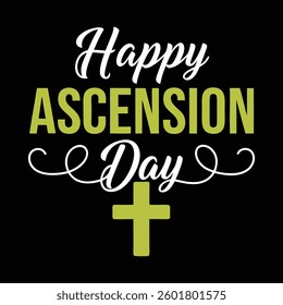 Happy ascension day typography vector art