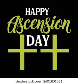 Happy ascension day typography vector art