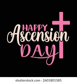 Happy ascension day typography vector art