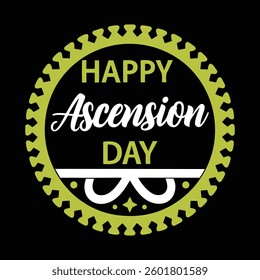 Happy ascension day typography vector art