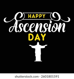Happy ascension day typography vector art
