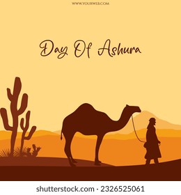 ilustración de diseño plano del vector feliz día de ashura adecuada para el diseño de plantillas en el momento de ashura