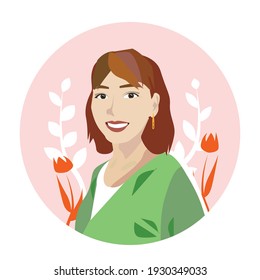 Happy Asian woman character vector 