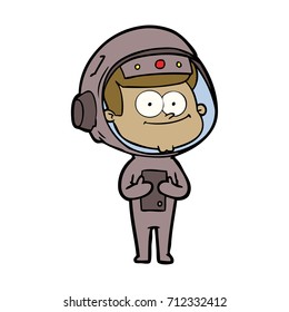 caricatura de astronauta feliz