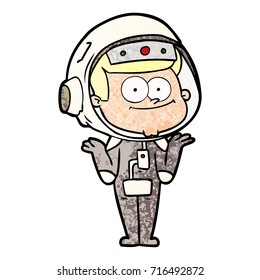 happy astronaut cartoon