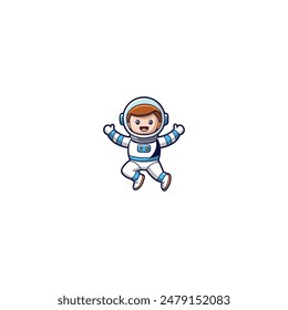 Happy Astronaut vector on white background.