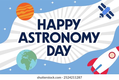 happy astronomy day with outer space ornament