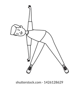 happy athletic boy practicing exercice