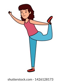 happy athletic girl practicing exercice