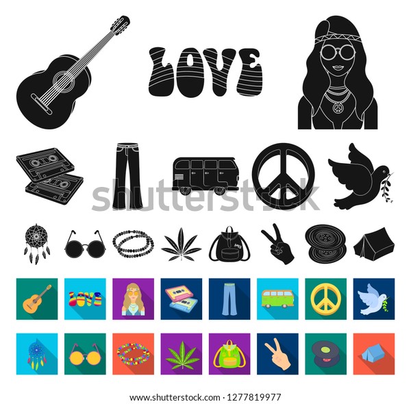 Happy and attribute black,flat icons in set\
collection for design. Happy and accessories vector symbol stock\
web illustration.