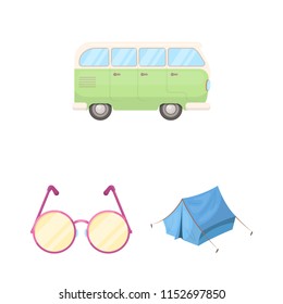 Happy and attribute cartoon icons in set collection for design. Happy and accessories vector symbol stock web illustration.