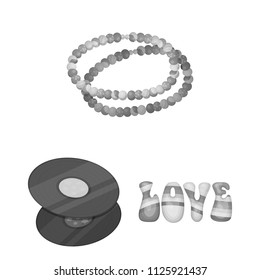 Happy and attribute monochrome icons in set collection for design. Happy and accessories vector symbol stock web illustration.
