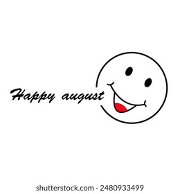 happy august vector template design illustration