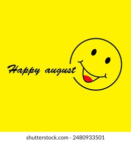 happy august vector template design illustration