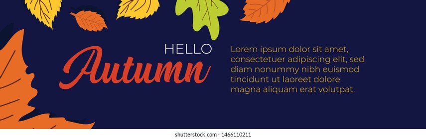 Happy Auntumn season day with templates banner design