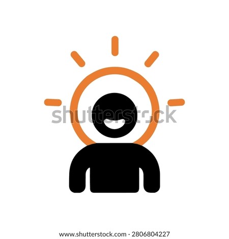 Happy Aura Icon Containing positivity, self-confidence, happiness, and wellness. Solid icon